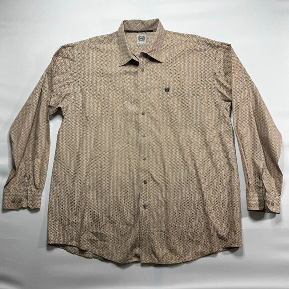 Cinch Other - Cinch Men's Long Sleeve Brown Geo Print Western Button Up Shirt - Size XL